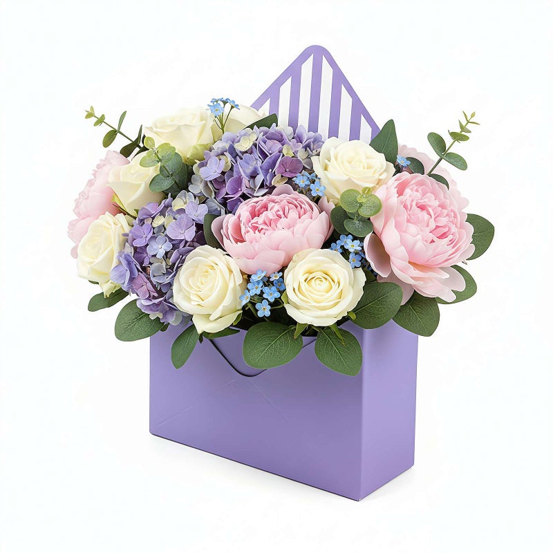 Valentine Envelope Boxes, Folding Portable Waterproof Flower Storage Box, Can Be Used to Place Gifts and Flowers, Suitable for Anniversary Wedding Birthday Party Arrangements - Image 1